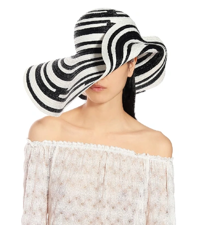 Shop Missoni Striped Straw Hat In Multicoloured