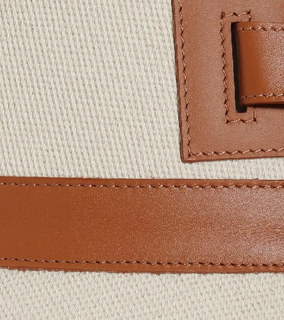 Shop Loewe Leather-trimmed Corset Belt In Brown