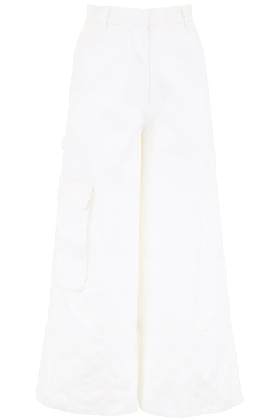 Shop Moncler Genius Trousers In White