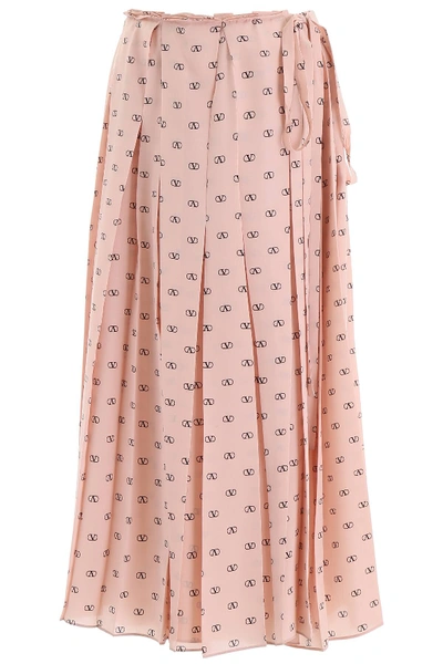 Shop Valentino Mini V Logo Skirt In Pink