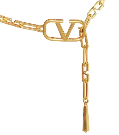 Shop Valentino Vlogo Chain Belt In Gold