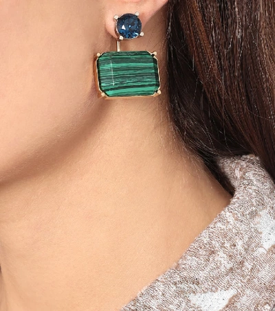 Shop Acne Studios Crystal-embellished Earring In Green