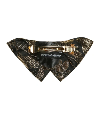 Shop Dolce & Gabbana Embellished Brocade Barrette In Black
