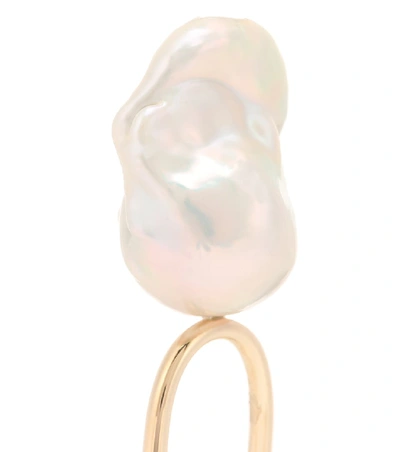 Shop Sophie Bille Brahe Grace Blanc 10kt Gold Hairpin With Pearl
