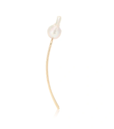 Shop Sophie Bille Brahe Grace Blanc 10kt Gold Hairpin With Pearl