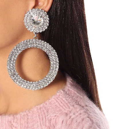 Shop Alessandra Rich Crystal-embellished Earrings In Metallic
