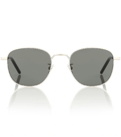 Shop Saint Laurent New Wave Sl 209 Metal Sunglasses In Silver