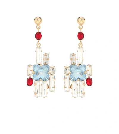 Shop Erdem Crystal Drop Earrings In Multicoloured