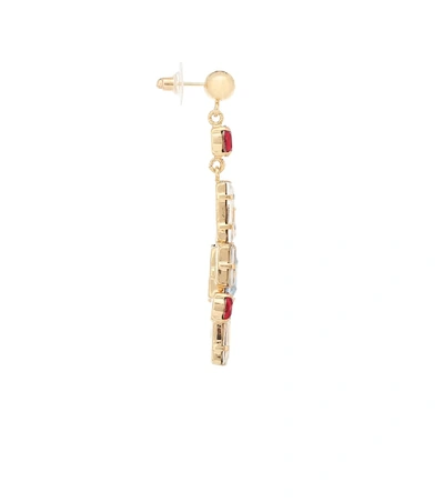 Shop Erdem Crystal Drop Earrings In Multicoloured