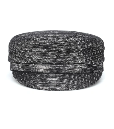 Shop Isabel Marant Evie Silk-blend Cap In Metallic
