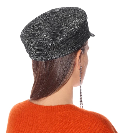 Shop Isabel Marant Evie Silk-blend Cap In Metallic