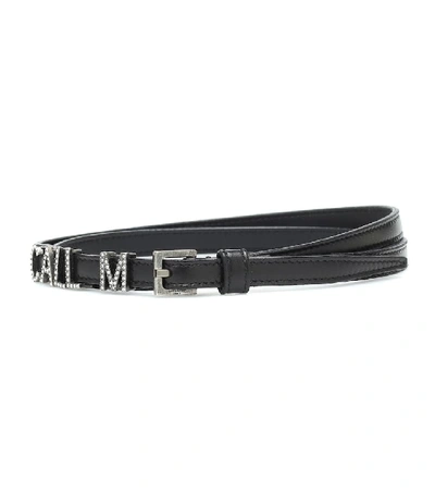 Shop Saint Laurent Call Me Embellished Leather Belt In Black