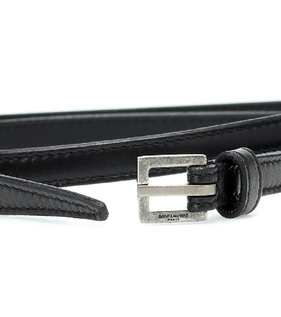 Shop Saint Laurent Call Me Embellished Leather Belt In Black