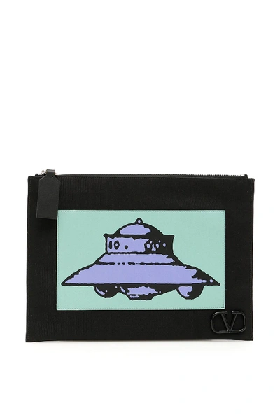 Shop Valentino Undercover Ufo Pouch In Black,green,purple