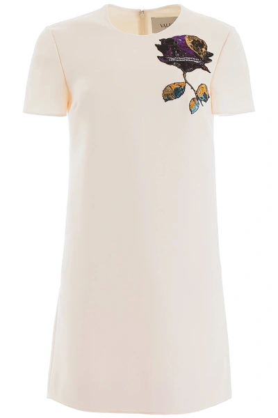 Shop Valentino Cosmos Patch Mini Dress In White