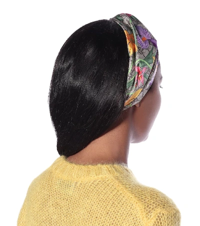 Shop Gucci Gg Flora Silk Headband In Multicoloured