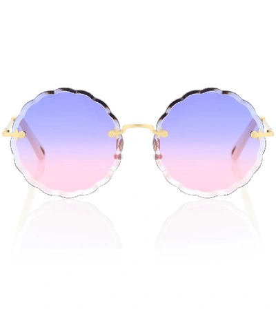 Shop Chloé Rosie Sunglasses In Purple