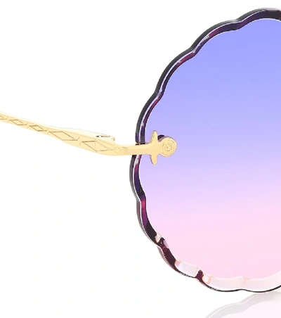 Shop Chloé Rosie Sunglasses In Purple
