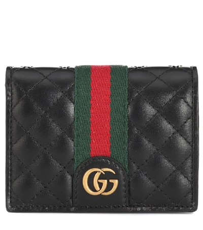 Shop Gucci Double G Leather Wallet In Black