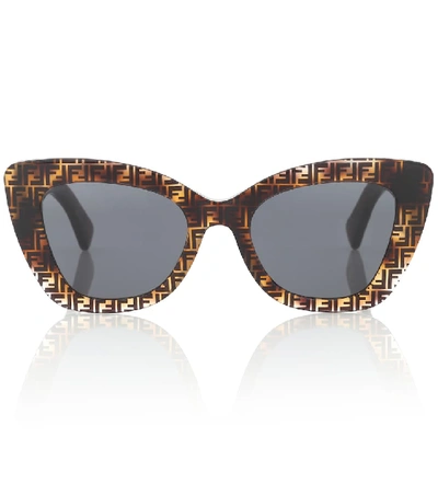 Shop Fendi F Is  Cat-eye Sunglasses In Brown