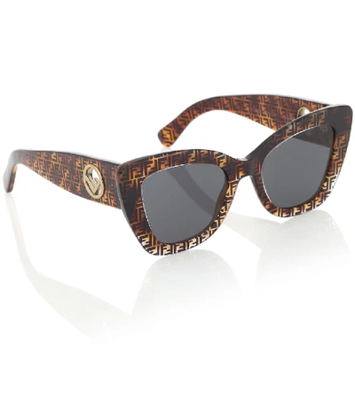 Shop Fendi F Is  Cat-eye Sunglasses In Brown
