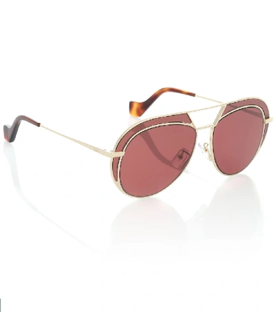 Shop Loewe Aviator Sunglasses In Pink