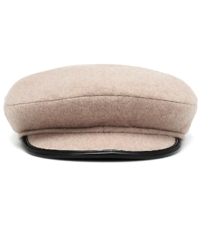 Shop Maison Michel Billy Cashmere Beret In Beige