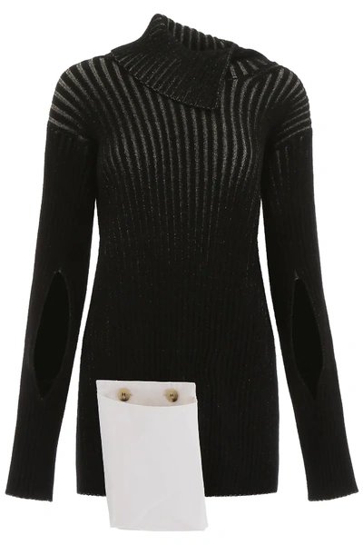 Shop Moncler Genius Knit In Black,beige,gold