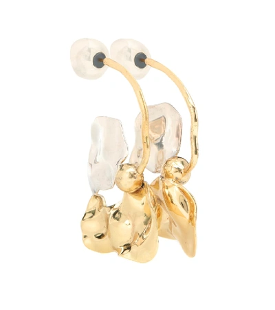 Shop Ellery Chess Warped Collage Earrings In Gold