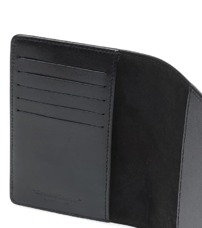 Shop Off-white Quote Leather Passport Holder In Black