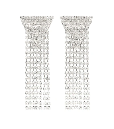 Shop Alessandra Rich Crystal-embellished Earrings In Silver
