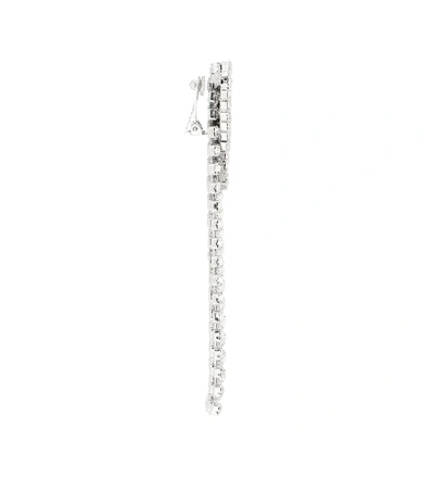 Shop Alessandra Rich Crystal-embellished Earrings In Silver