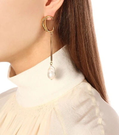 Shop Chloé Darcey Baroque Pearl Earrings In Gold