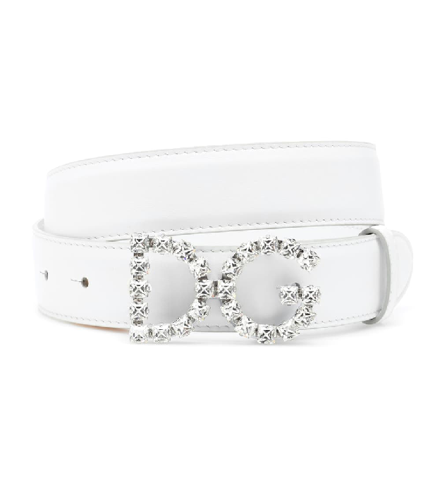 dolce and gabbana white belt