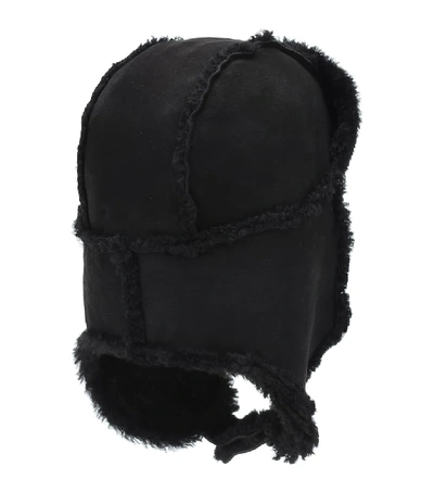 Shop Maison Michel Bibiana Shearling Trapper Hat In Black