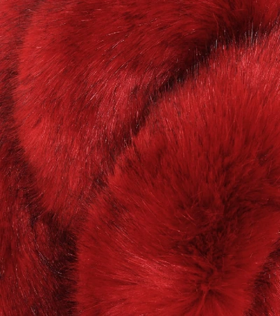Shop Helmut Lang Faux-fur Scarf In Red
