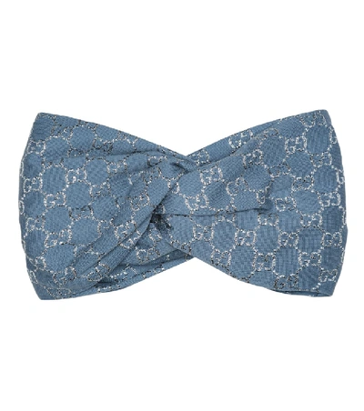 Shop Gucci Wool-blend Headband In Blue