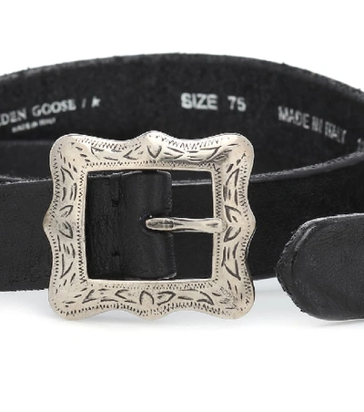 Shop Golden Goose Frame Leather Belt In Black