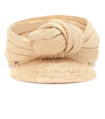 Shop Lola Hats Diva Raffia Cap In Beige