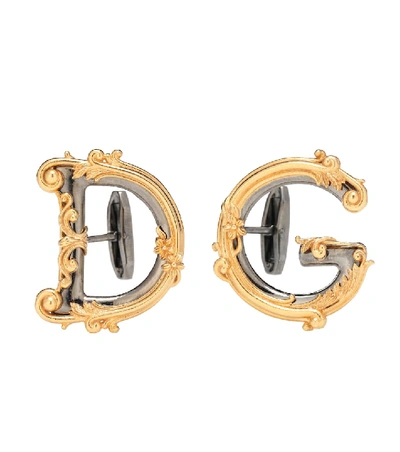 Shop Dolce & Gabbana Logo Cuff Links In Metallic