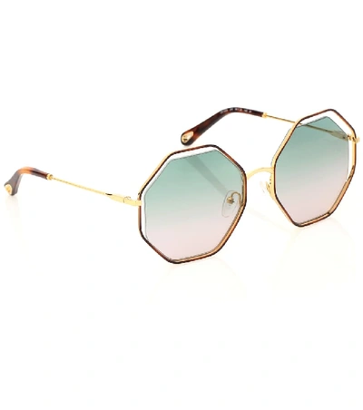 Shop Chloé Poppy Sunglasses In Green