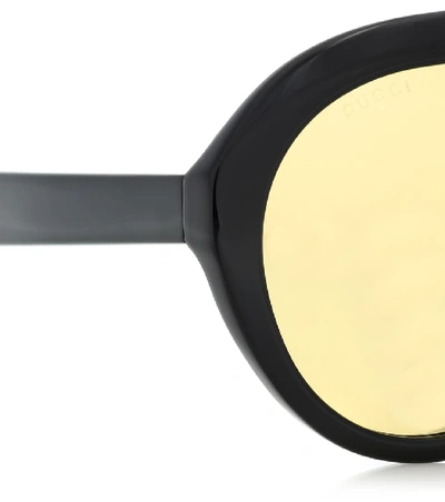 Shop Gucci Navigator Acetate Sunglasses In Black