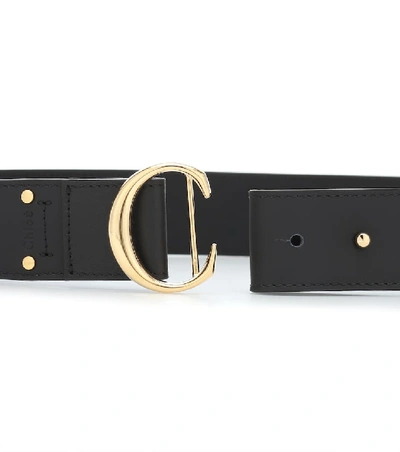 Shop Chloé C Leather Belt In Black