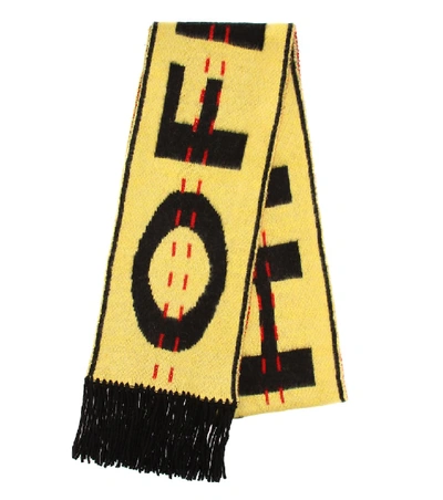 Shop Off-white Industrial Wool-blend Scarf In Yellow