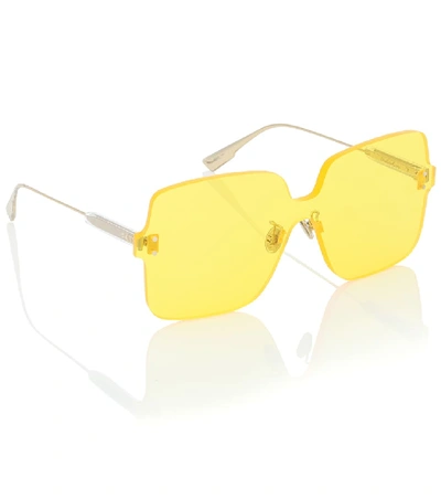 Shop Dior Colorquake1 Square Sunglasses In Yellow