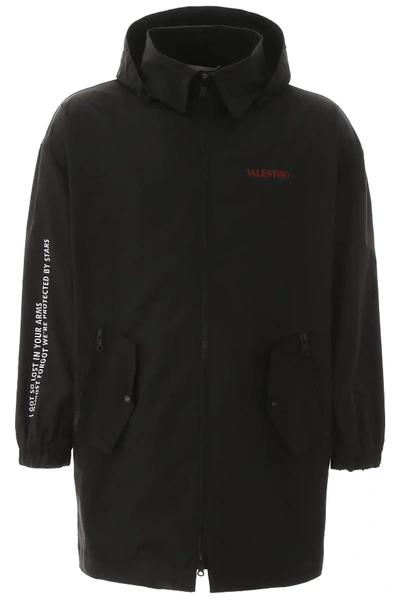 Shop Valentino Moon Dust Parka In Black