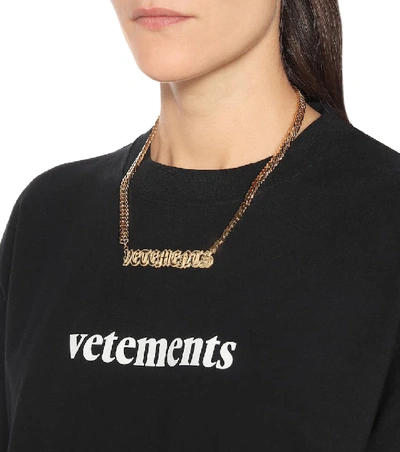 Shop Vetements Logo Necklace In Gold