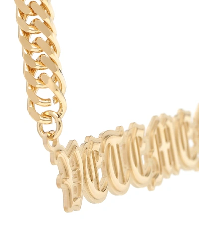 Shop Vetements Logo Necklace In Gold