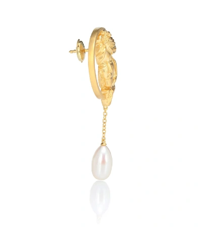 Shop Anissa Kermiche Madame Tallien 18kt Gold Plated Single Earring With Pearl