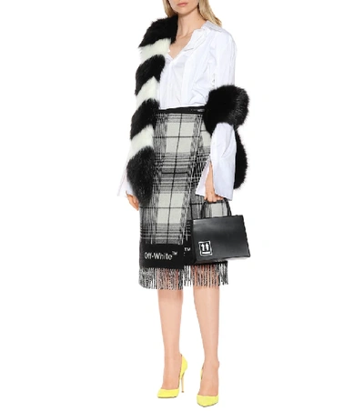 Shop Off-white Faux Fur Scarf In Black